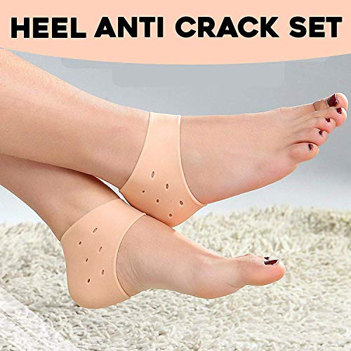 Product Cover Purastep Silicone Gel Heel Pad Socks For Heel Swelling Pain Relief,Dry Hard Cracked Heels Repair Cream Foot Care Ankle Support Cushion - For Men And Women - (Free Size) (1 Pair)
