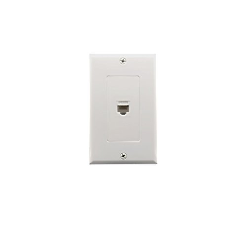 Product Cover 1 Port Cat6 Wall Plate and Keystone,Yomyrayhu,RJ45 Jack Ethernet Connector,Female to Female,White