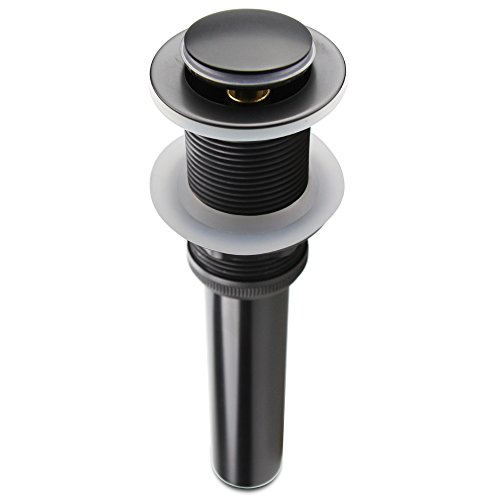 Product Cover Pop Up Drain Stopper without Overflow, Bathroom Lavatory Vanity Vessel Sink Drain, Black