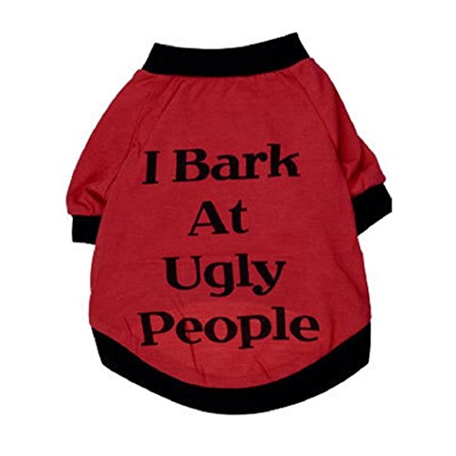 Product Cover Howstar Pet Shirt, Cute Puppy Dog Clothing Summer Cool Vest for Pet Sweatshirt I Bark at Ugly People (XS, Black)