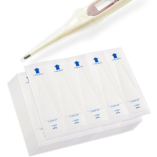 Product Cover Pack of 300 Digital Thermometer Probe Covers - Disposable, Sterile and Safe, 3.75 x 1.02 Inches