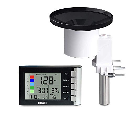 Product Cover ECOWITT WH5360B High Precision Digital Rain Gauge Wireless Self-emptying Collector with Rainfall Alert Rainfall History Indoor Temperature Humidity