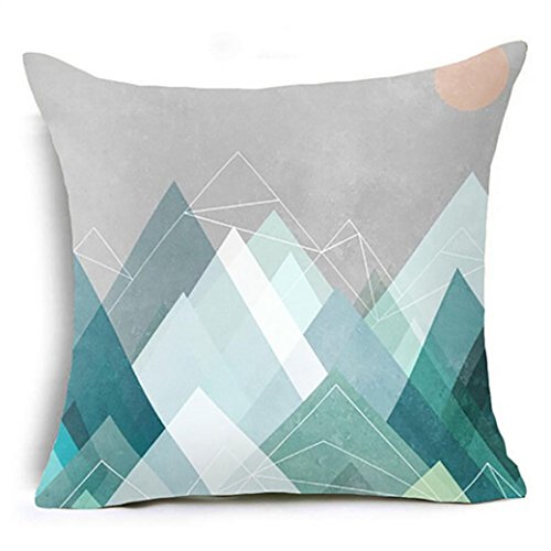 Product Cover Bokeley Pillow Case, Cotton Linen Square Geometric Pattern Decorative Throw Pillow Case Bed Home Decor Cushion Cover (G)