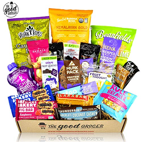 Product Cover Healthy VEGAN Snacks Care Package: Plant-based, Non-GMO, Vegan Jerky, Snack Bars, Protein Cookies, Crispy Fruit, Nuts, Healthy Gift Basket Alternative, Snack Variety Pack, College Student Care Package