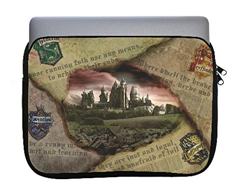 Product Cover Magic Newspaper Image Neoprene Zippered Laptop Sleeve Bag 11x14 inch for MacBook or Other Laptops