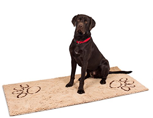 Product Cover Internet's Best Chenille Dog Doormat - 60 x 30 - Absorbent Surface - Non-Skid Bottom - Protects Floors - Tan