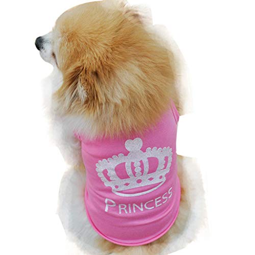 Product Cover Howstar Pet Shirt, Soft Cotton Puppy Vest Dog Shirt Pet Clothes Summer Sweatshirt (L, Pink)