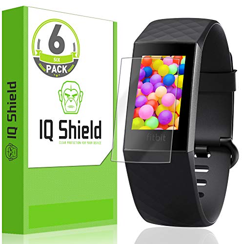 Product Cover IQ Shield Screen Protector Compatible with Fitbit Charge 3 (6-Pack) Anti-Bubble Clear Film