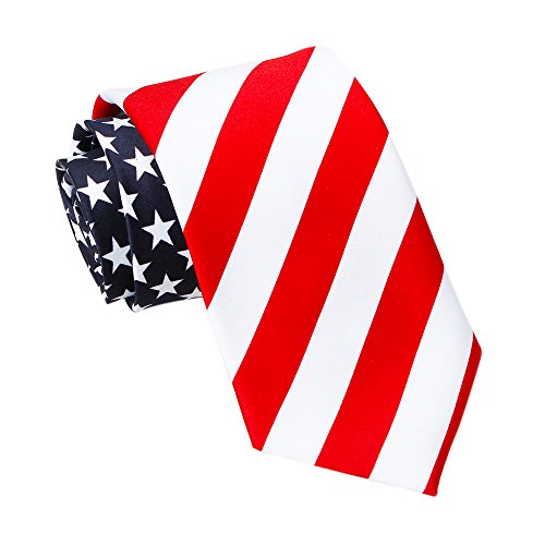 Product Cover Amzcoice American Flag Necktie USA Flag US Patriotic Neck Tie