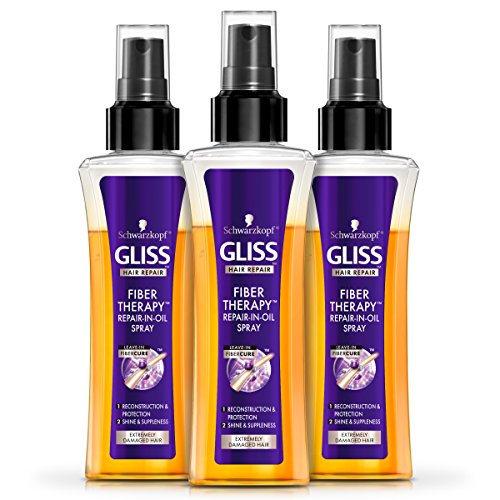 Product Cover GLISS Hair Repair Oil Treatment Fiber Therapy, 3.4 Ounces (Pack of 3)