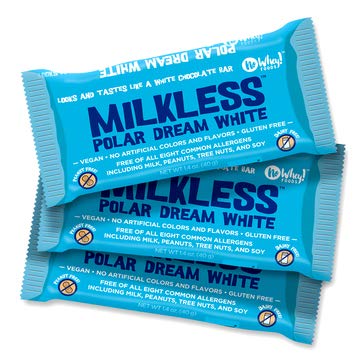 Product Cover No Whey Foods - Milkless Polar Dream White Chocolate Bars (3 Pack) - Vegan, Dairy Free, Peanut Free, Nut Free, Soy Free, Gluten Free