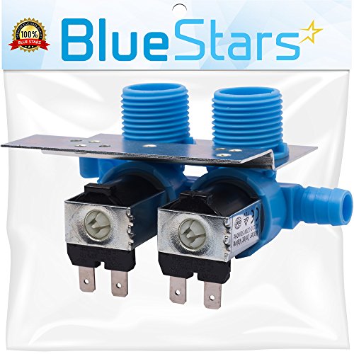 Product Cover Ultra Durable 285805 Washer Water Inlet Valve with Mounting Bracket by Blue Stars - Exact Fit for Whirlpool Kenmore Kitchenaid Washers - Replaces 292197 3349451 3354565 PS334646