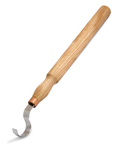 Product Cover BeaverCraft Hook Knife Wood Carving SK2 Long Knives Spoon Carving Tools 1.2'' Long Handle 12'' Spoon Knife Wood Carving Tools Bowl Kuksa Carving Tool Double-Edged Crooked Knife
