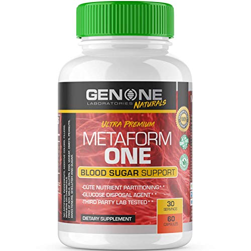 Product Cover GenOne Nutrition- Metaform One - Glucose Disposal Agent (GDA), Blood Sugar Control & Acute Nutrient Partitioning - 60 Capsules