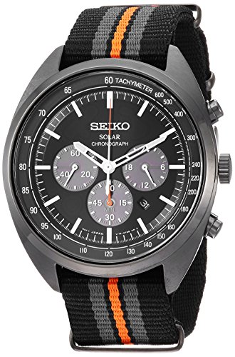 Product Cover Seiko Men's RECRAFT Series Stainless Steel Japanese-Quartz Watch with Nylon Strap, Black, 21 (Model: SSC669)