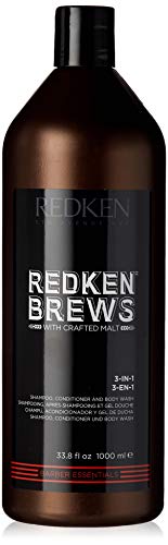 Product Cover Redken Brews 3-IN-1 Shampoo For Men, Shampoo, Conditioner And Body Wash, 33.8 fl. oz