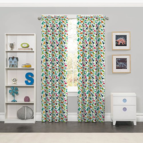 Product Cover ECLIPSE Dippy Dinos Thermal Insulated Single Panel Rod Pocket Room Darkening Privacy Curtains for Nursery, 42