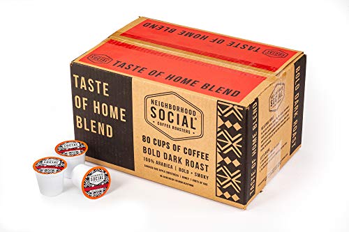 Product Cover Neighborhood Social, Taste of Home Bold Dark Roast Gourmet Coffee, 80 count Single Serve Cups