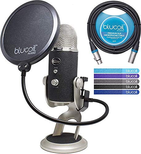 Product Cover Blue Microphones Yeti PRO XLR & USB Condenser Microphone Bundle with Blucoil Pop Filter Windscreen, 10-FT Balanced XLR Cable, and 5-Pack of Reusable Cable Ties