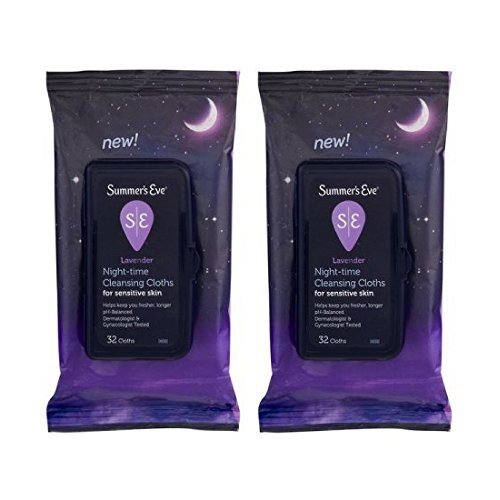 Product Cover Summer's Eve Lavender Night-Time Cleansing Cloth Sensitive Skin, 32 Ct - Pack of 2