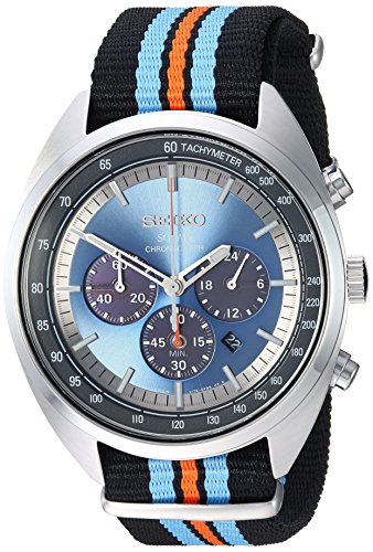 Product Cover Seiko Men's RECRAFT Series Stainless Steel Japanese-Quartz Watch with Nylon Strap, Black, 21.65 (Model: SSC667)
