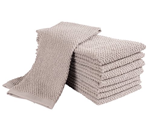 Product Cover KAF Home Pantry Montclair Kitchen Towels (Set of 8, 16x26 inches), 100% Cotton, Ultra Absorbent Terry Towels - Grey
