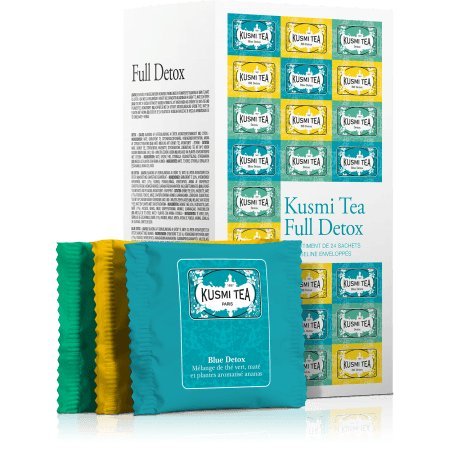 Product Cover Kusmi Tea - Full Detox Gift Box - Assorted Tea Box of Wellness Teas inlcuding BB Detox, Blue Detox, & Detox Tea Blends - 24 Muslin Tea Bags of All Natural, Premium Green Detox Teas (24 Servings)