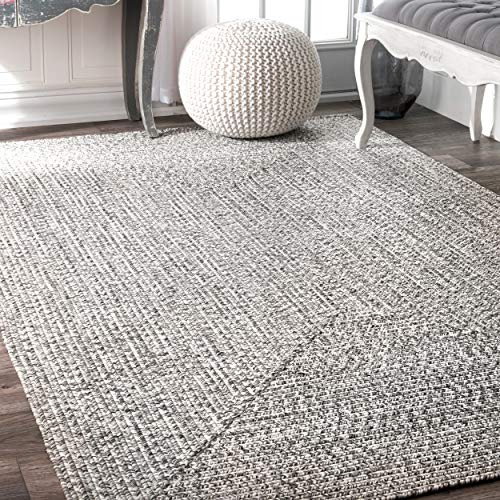 Product Cover nuLOOM Lefebvre Braided Indoor/Outdoor Rug, 8' Square, Light Grey