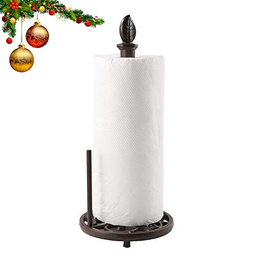 Product Cover Vintage Metal Paper Towel Holder Brown Cast Iron Roll Paper Towel Stand for Kitchen Bathroom Home Decor