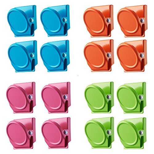 Product Cover SEDY 16-Piece Magnetic Metal Clip, Magnets Clips, Refrigerator Whiteboard Wall Magnetic Memo Note Clip Metal Clip, Christmas Gift