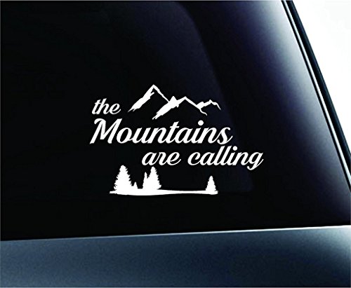 Product Cover ISEE 360 The Mountains are Calling Hike Hiking Adventure Sticker for Car Truck Window (White)