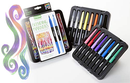 Product Cover Crayola Blending Marker Kit with Decorative Case, 14 Vibrant Colors & 2 Colorless Blending Markers