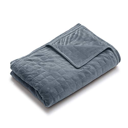 Product Cover YnM Minky Duvet Cover for Weighted Blankets (48''x72'') - Grey Square Quilted