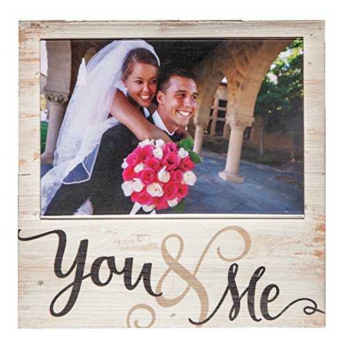 Product Cover P. Graham Dunn You & Me Script Natural Distressed 7 x 7 Wood Box Wall Photo Frame Plaque