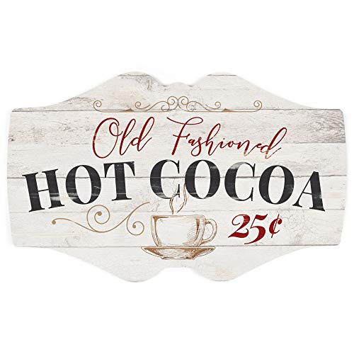 Product Cover P. Graham Dunn Old Fashioned Hot Cocoa Whitewash 18 x 11 Wood Christmas Wall Plaque Sign