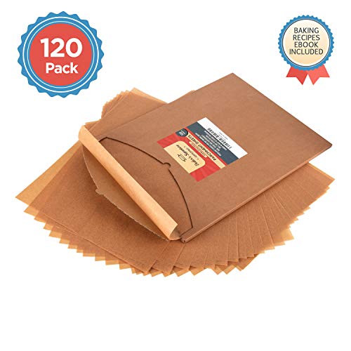 Product Cover Parchment Paper Baking Sheets by Baker's Signature | Precut Non-Stick & Unbleached - Will Not Curl or Burn - Non-Toxic & Comes in Convenient Packaging - 12x16 Inch Pack of 120