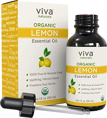 Product Cover Viva Naturals Organic Lemon Oil Great for Diffusers, DIYs, Soap Scents, Body Oils, Ultra Sonic Diffusers, etc (1 oz)