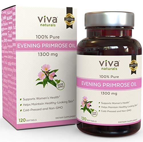 Product Cover Evening Primrose Oil Capsules with GLA (1300 mg), Helps Support Hormone Balance for Women, Cold-Pressed, Gluten-Free & Non-GMO, 120 Softgels