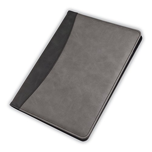 Product Cover Samsill Two Tone Padfolio, Resume Portfolio, Business Portfolio and Organizer, 8.5 x 11 Writing Pad, letter sized, Black & Gray