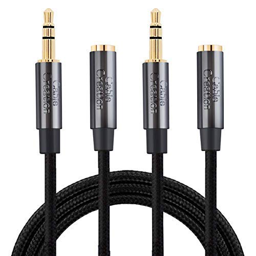 Product Cover 3.5mm Headphone Extension Cable, CableCreation 3.5mm Male to Female Audio Extension Cable, 3.5mm Extension Cable 3FT 2Pack with Silver-Plating Copper, 0.9M