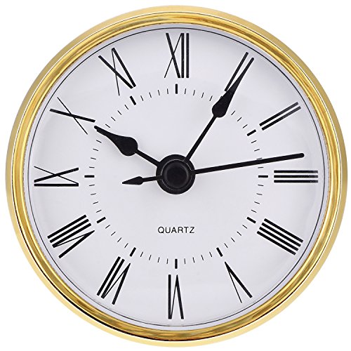 Product Cover Hicarer 2.8 Inch (70 mm) Roman Numeral Quartz Clock Insert with Gold Trim