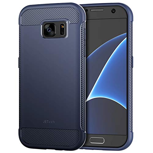 Product Cover JETech Case for Samsung Galaxy S7 Protective Cover with Shock-Absorption and Carbon Fiber Design (Blue)