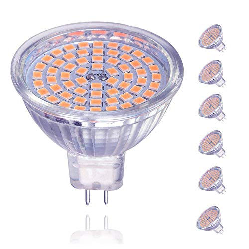 Product Cover MR16 LED Bulbs 5W GU5.3 Base, 50W Halogen Bulbs Equivalent,ACDC 12V, 400lm, 120° Beam Angle, Warm White,Perfect for Landscape,Recessed,Track Light Bulbs,Non-dimmable,Pack of 6 Units