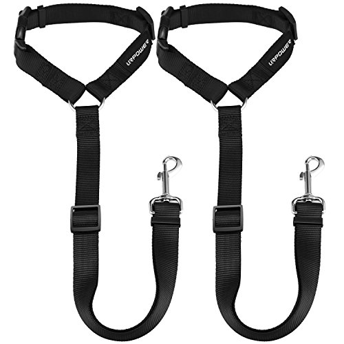 Product Cover URPOWER Dog Seat Belt 2 Pack Safety Dog Car Seat Belt Strap Car Headrest Restraint Adjustable Vehicle Seatbelts Durable Nylon Car Harness for Dogs, Cats and Pets