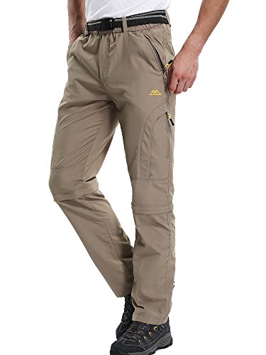 Product Cover Toomett Men's Convertible Pant, Outdoor Hiking Quick Dry Workout Fishing Trousers,M4409,Khaki,US 32