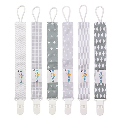 Product Cover Babygoal Pacifier Clips for Boys, 6 Pack Pacifier Holder Fits Most Pacifier Styles &Teething Toys and Baby Shower Gift 6PS09
