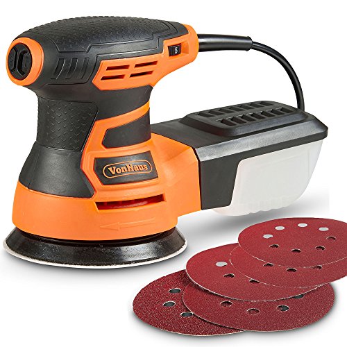 Product Cover VonHaus Random Orbit Sander with 13000 RPM 6 Variable Speed and Dust Extractor System - Includes 5 Random Orbital Sander Pads