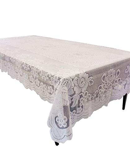 Product Cover GEFEII White Lace Tablecloth Rectangular for Rectangle Table Crochet Lace Tablecloths Oblong lace Table Covers 60
