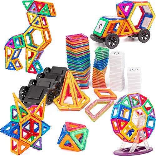 Product Cover cossy Magnet Tiles Building Block, 115 PCs Magnetic Stick and Stack Set for Girls and Boys, Perfect STEM Educational Toys for Kids Children