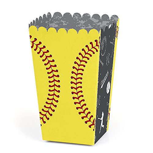 Product Cover Grand Slam - Fastpitch Softball - Birthday Party or Baby Shower Favor Popcorn Treat Boxes - Set of 12
